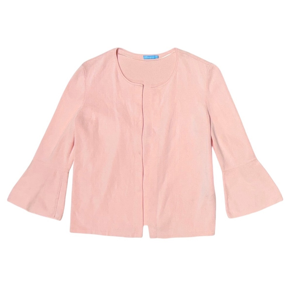 J.McLaughlin Womens Pink 100% Cotton Bell Sleeve Open Front Cardigan Sweater XS